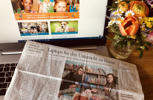 Berliner Morgenpost und Berliner helfen spenden Geld fürs Homeschooling